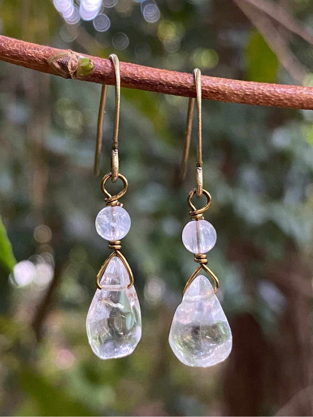 Clear Quartz Drop Earrings